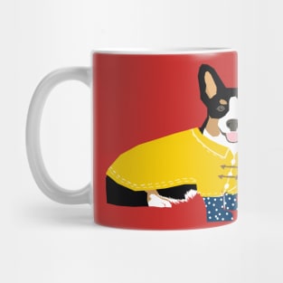 Rainy Day Tri Corgi Mug